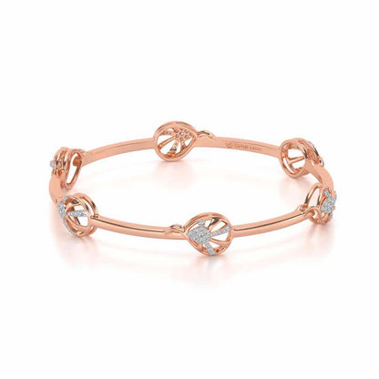 Oyster Silver Bangles - Rose Gold - Image 2