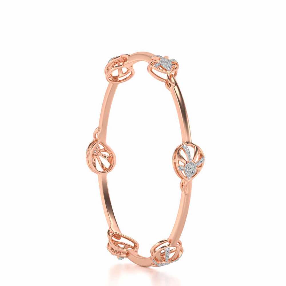 Oyster Silver Bangles - Rose Gold - Image 3