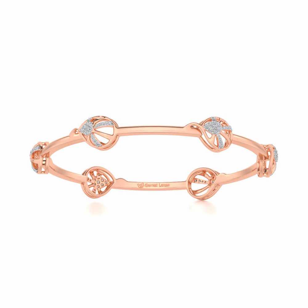 Oyster Silver Bangles - Rose Gold - Image 4