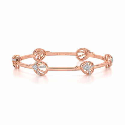 Oyster Silver Bangles - Rose Gold - Image 5
