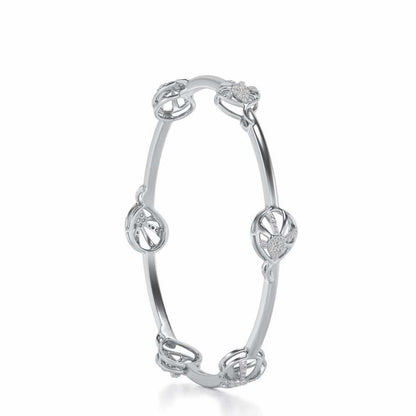 Oyster Silver Bangles - White Gold - Image 3