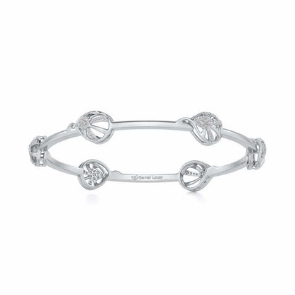 Oyster Silver Bangles - White Gold - Image 4