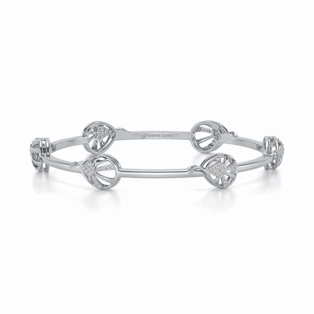 Oyster Silver Bangles - White Gold - Image 5