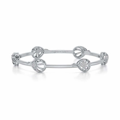 Oyster Silver Bangles - White Gold - Image 5