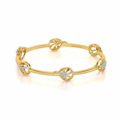 Oyster Silver Bangles - Yellow Gold - Image 2