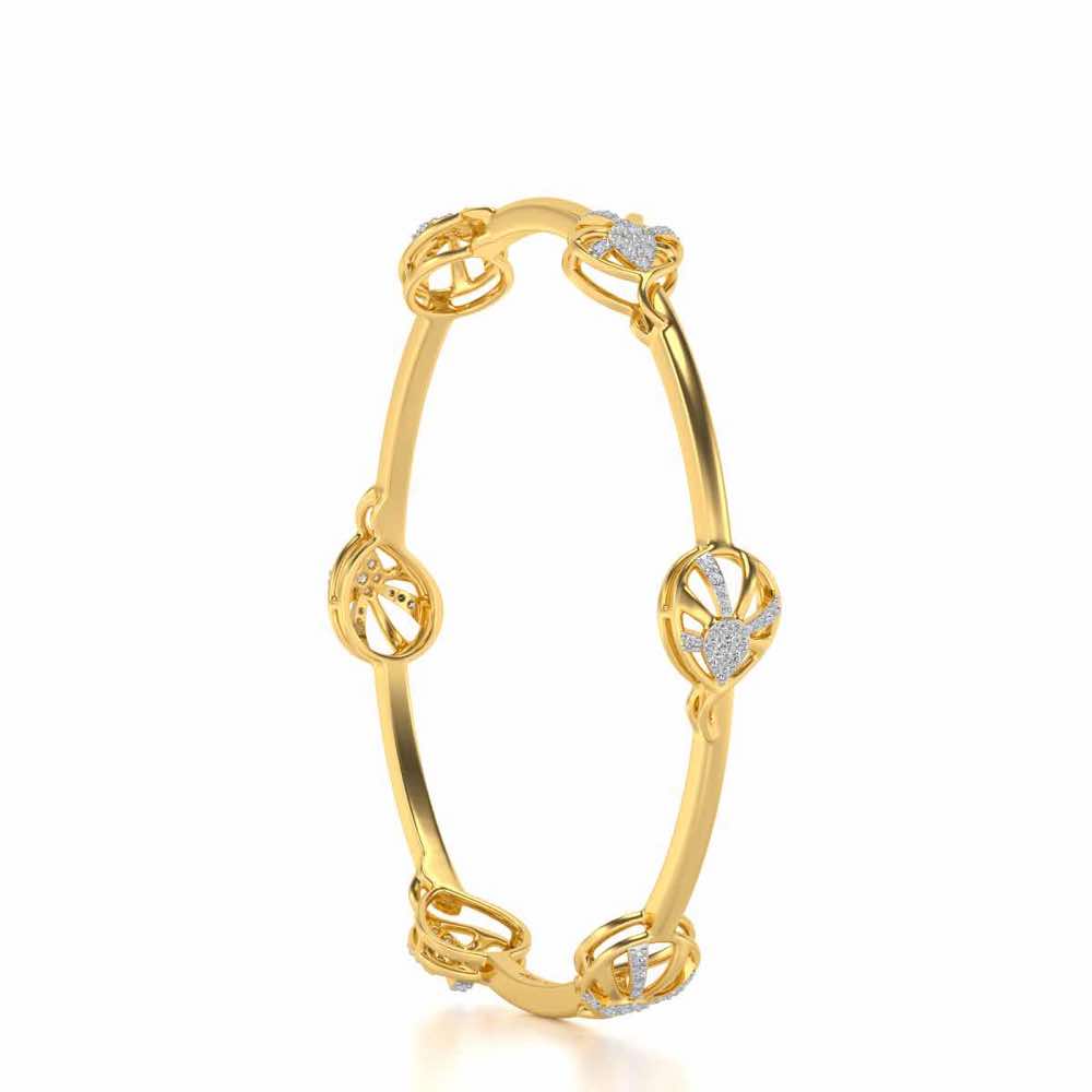 Oyster Silver Bangles - Yellow Gold - Image 3