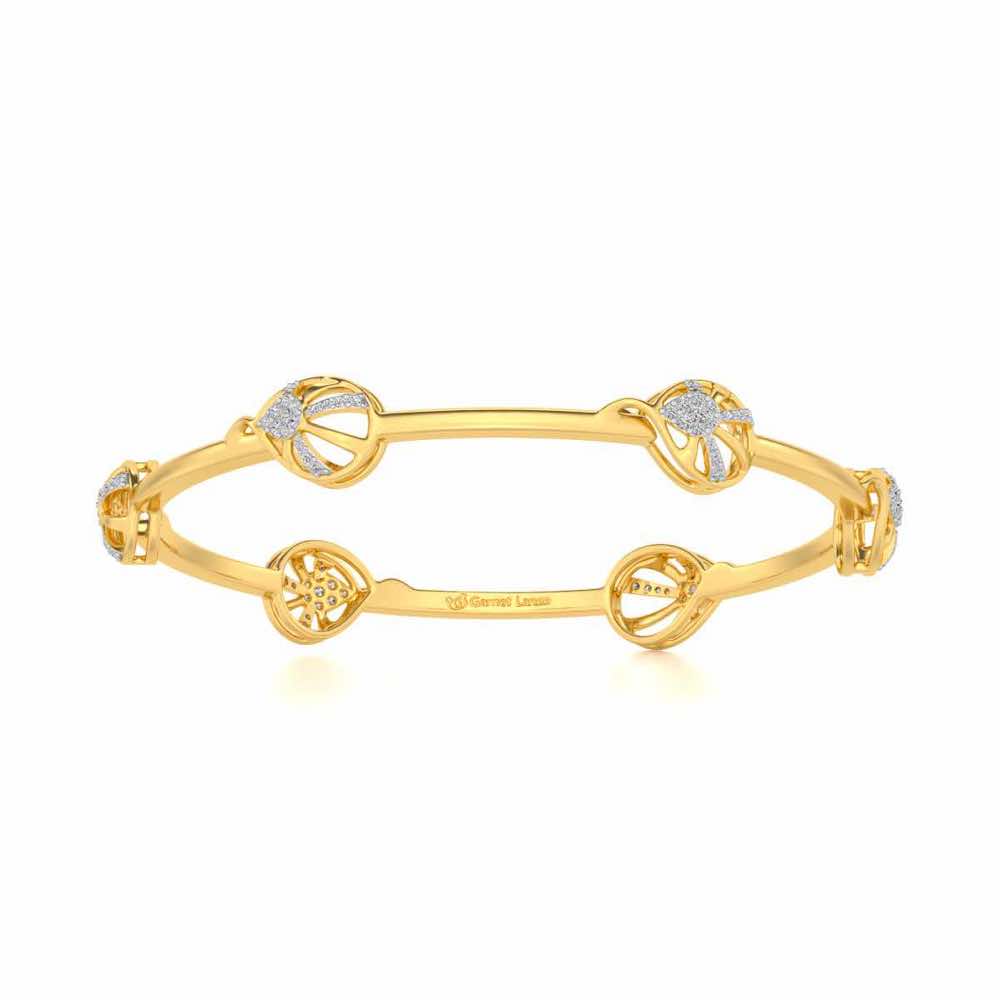 Oyster Silver Bangles - Yellow Gold - Image 4