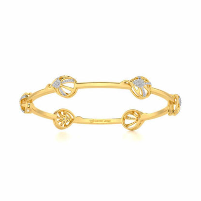 Oyster Silver Bangles - Yellow Gold - Image 4