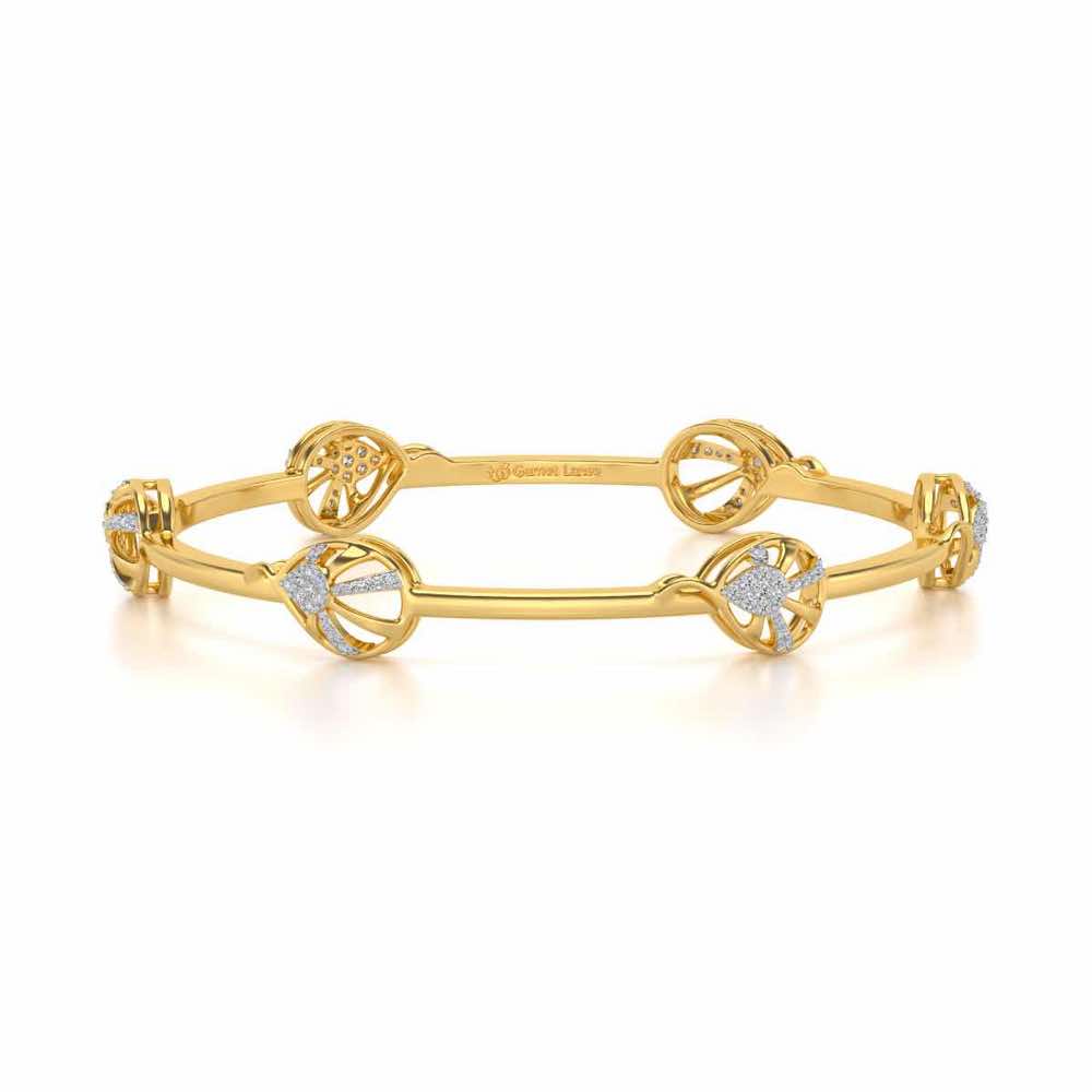 Oyster Silver Bangles - Yellow Gold - Image 5