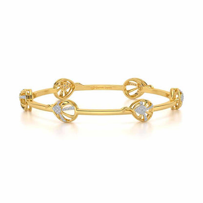 Oyster Silver Bangles - Yellow Gold - Image 5