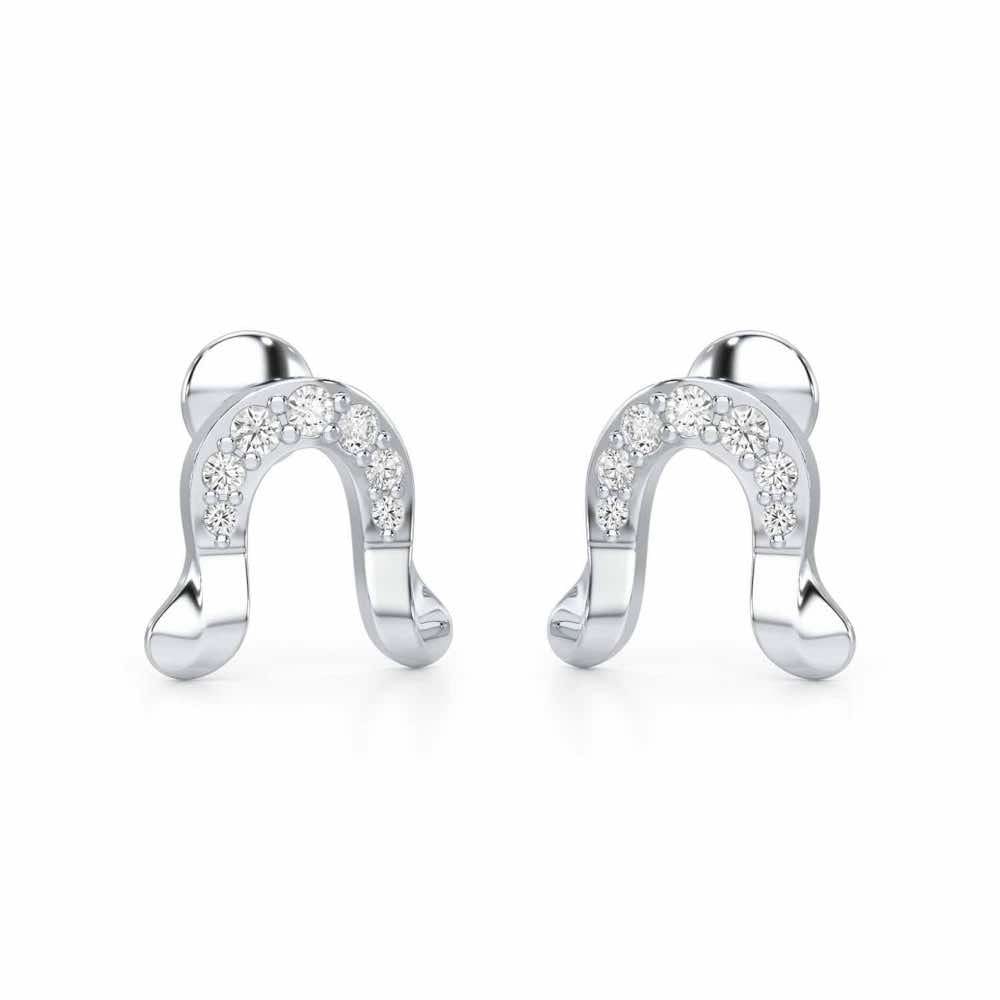 Golden Cascade Silver Earrings - White Gold - Image 1