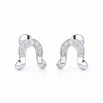 Golden Cascade Silver Earrings - White Gold - Image 1