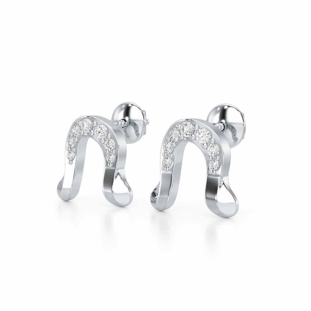 Golden Cascade Silver Earrings - White Gold - Image 3