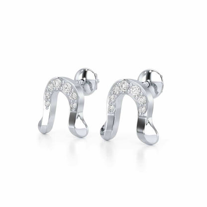 Golden Cascade Silver Earrings - White Gold - Image 3