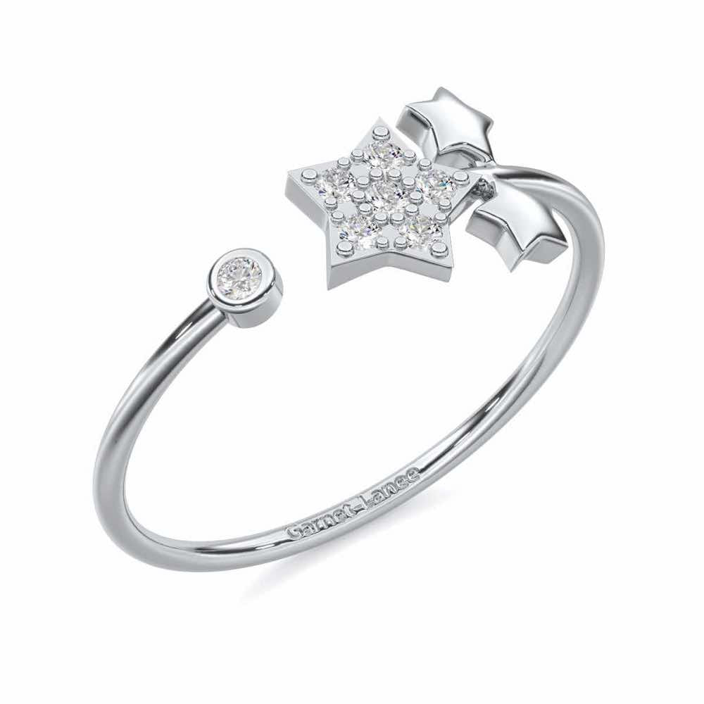 Golden Glow Silver Ring - White Gold - Image 1