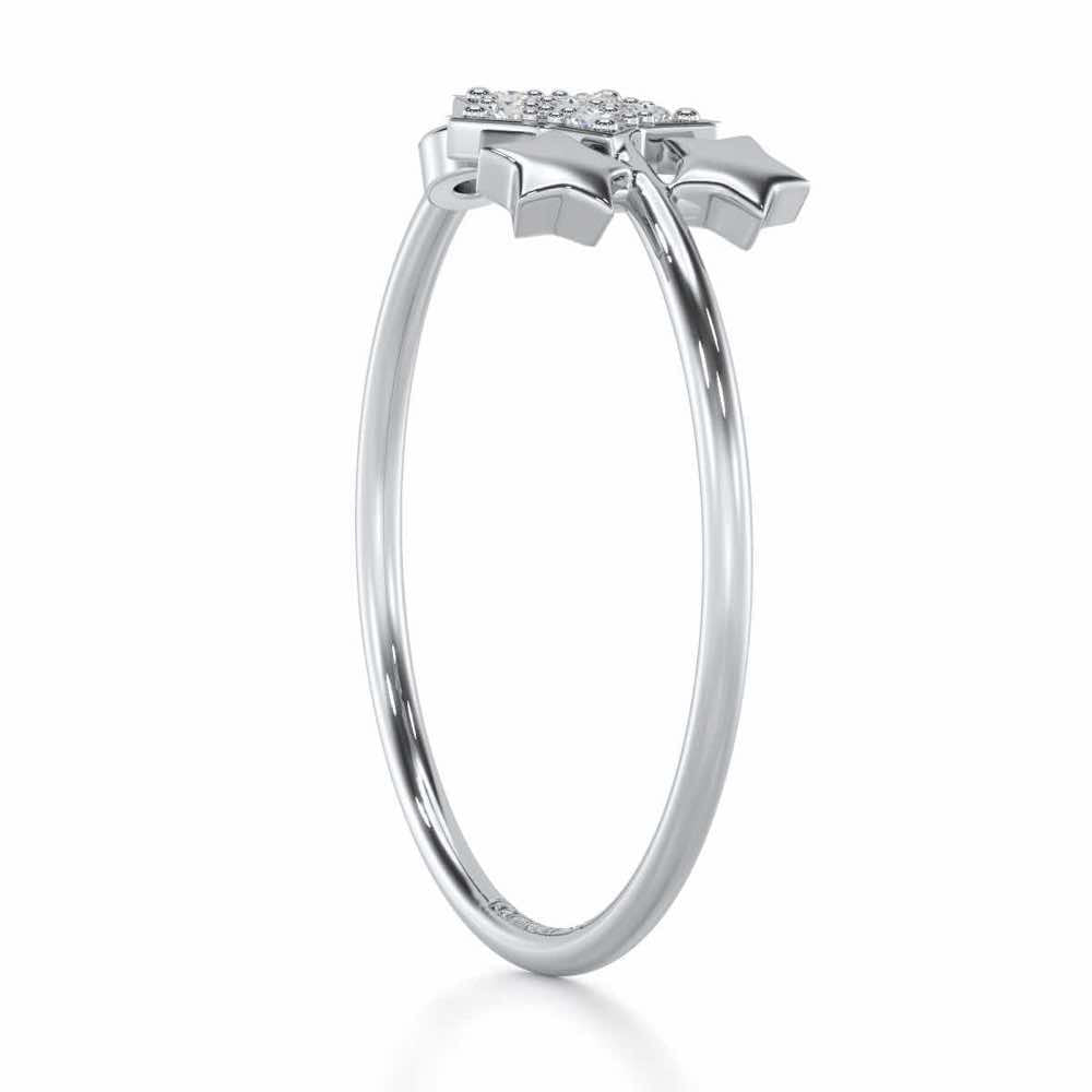 Golden Glow Silver Ring - White Gold - Image 3