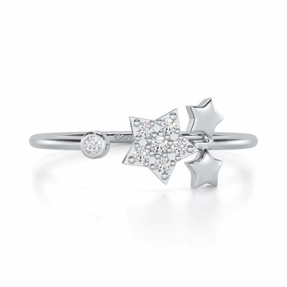 Golden Glow Silver Ring - White Gold - Image 4