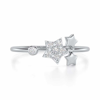 Golden Glow Silver Ring - White Gold - Image 4