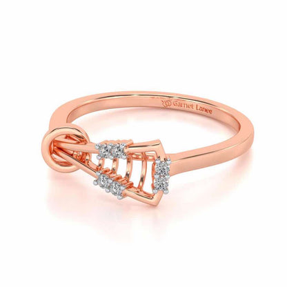 Gorge Lattice Silver Ring - Rose Gold - Image 2