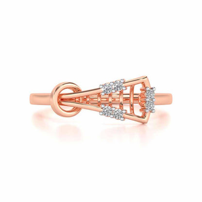 Gorge Lattice Silver Ring - Rose Gold - Image 4