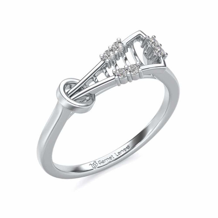 Gorge Lattice Silver Ring - White Gold - Image 1