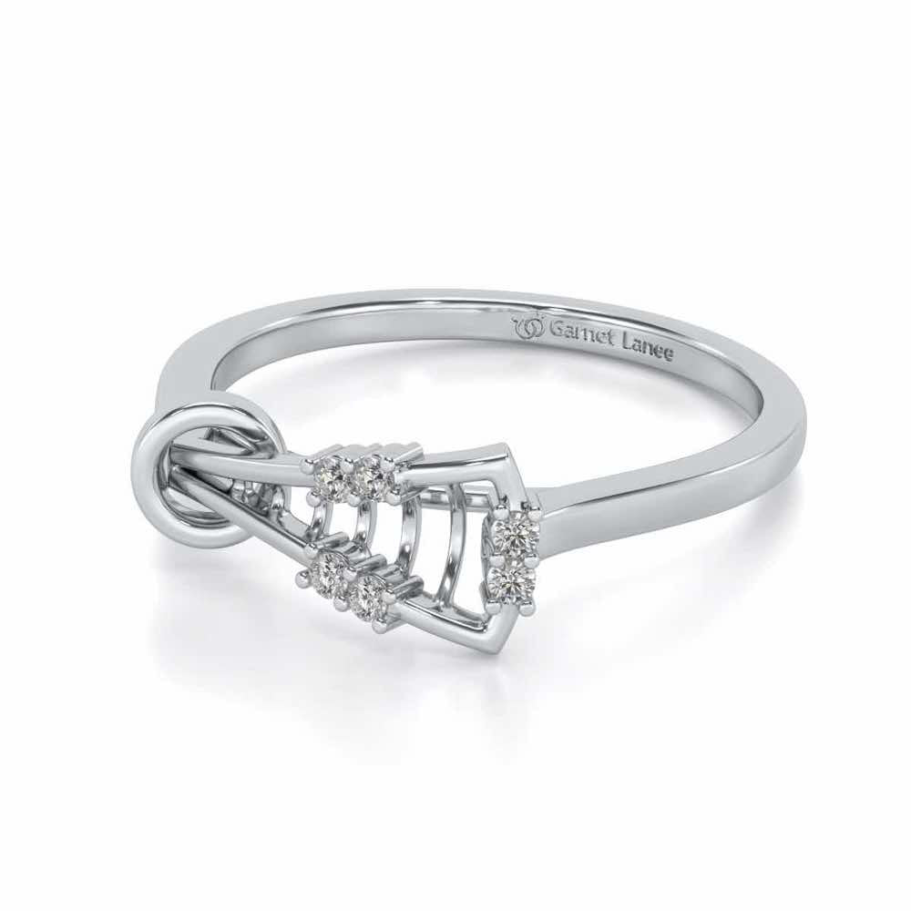 Gorge Lattice Silver Ring - White Gold - Image 2