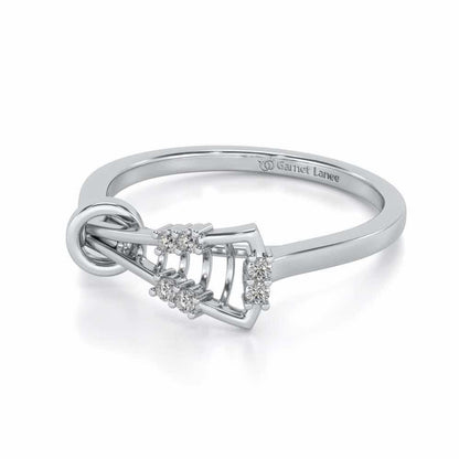 Gorge Lattice Silver Ring - White Gold - Image 2