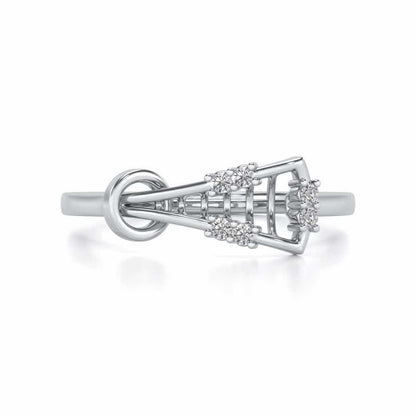 Gorge Lattice Silver Ring - White Gold - Image 4