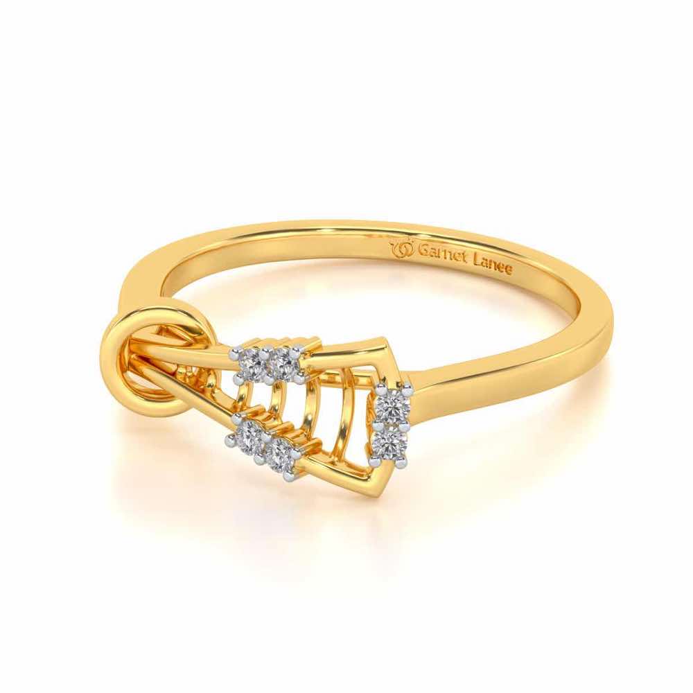 Gorge Lattice Silver Ring - Yellow Gold - Image 2