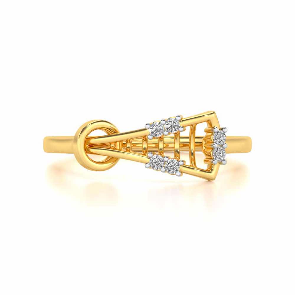 Gorge Lattice Silver Ring - Yellow Gold - Image 4