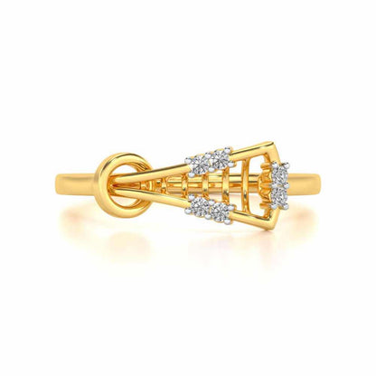 Gorge Lattice Silver Ring - Yellow Gold - Image 4