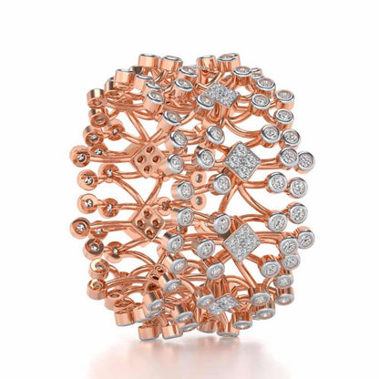 Gorgeous Vine Silver Band Ring - Rose Gold - Image 3