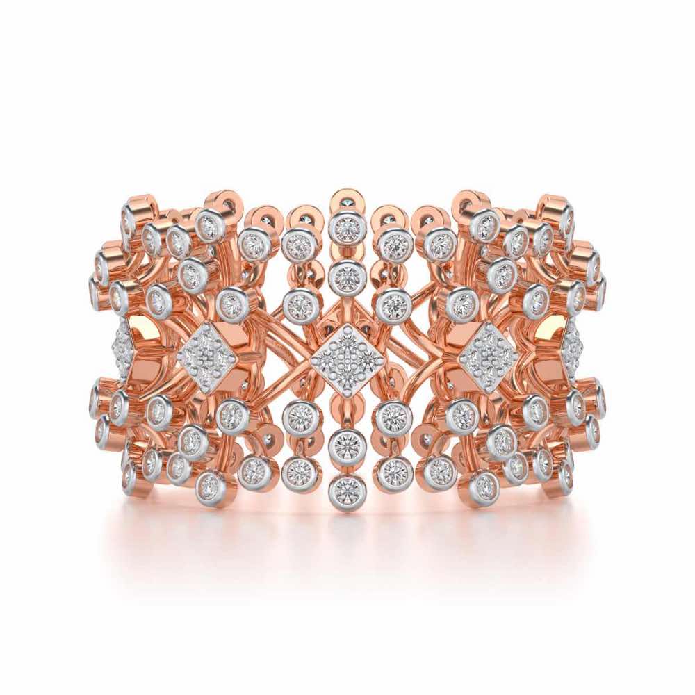 Gorgeous Vine Silver Band Ring - Rose Gold - Image 4