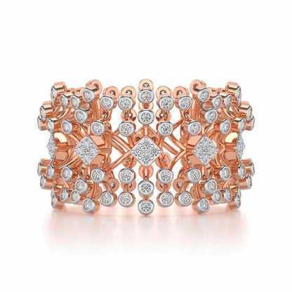 Gorgeous Vine Silver Band Ring - Rose Gold - Image 4