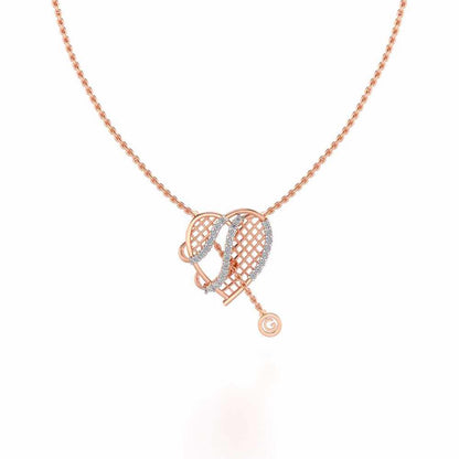 Grab Heart Silver Pendant - Rose Gold - Image 2