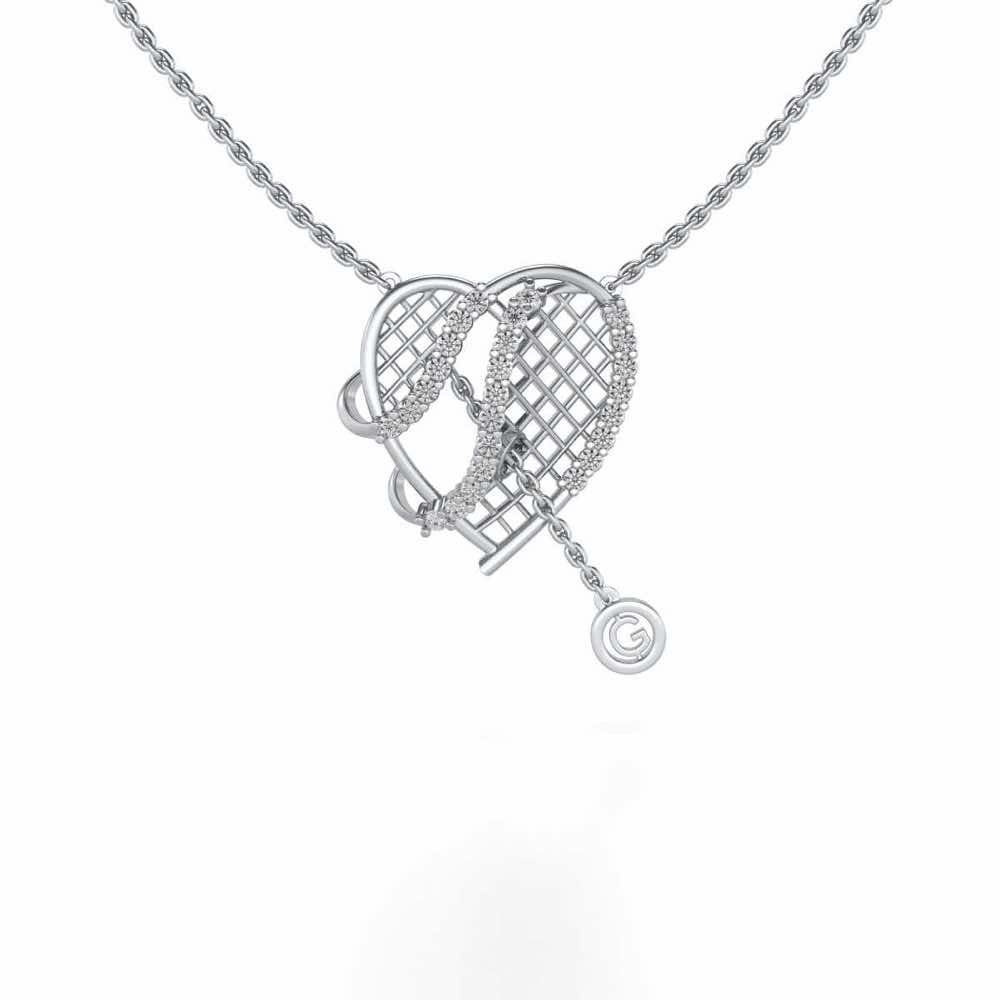 Grab Heart Silver Pendant - White Gold - Image 1