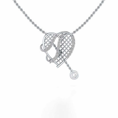Grab Heart Silver Pendant - White Gold - Image 1