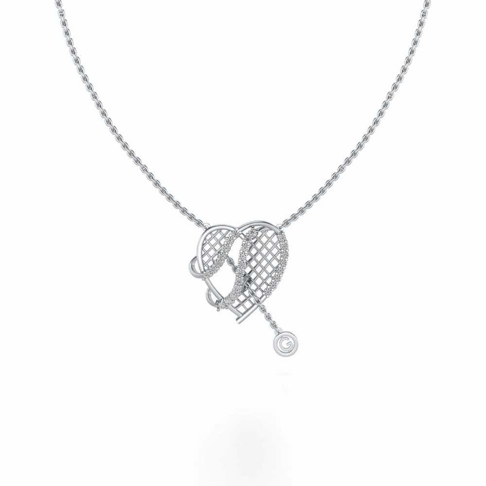 Grab Heart Silver Pendant - White Gold - Image 2