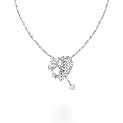 Grab Heart Silver Pendant - White Gold - Image 2