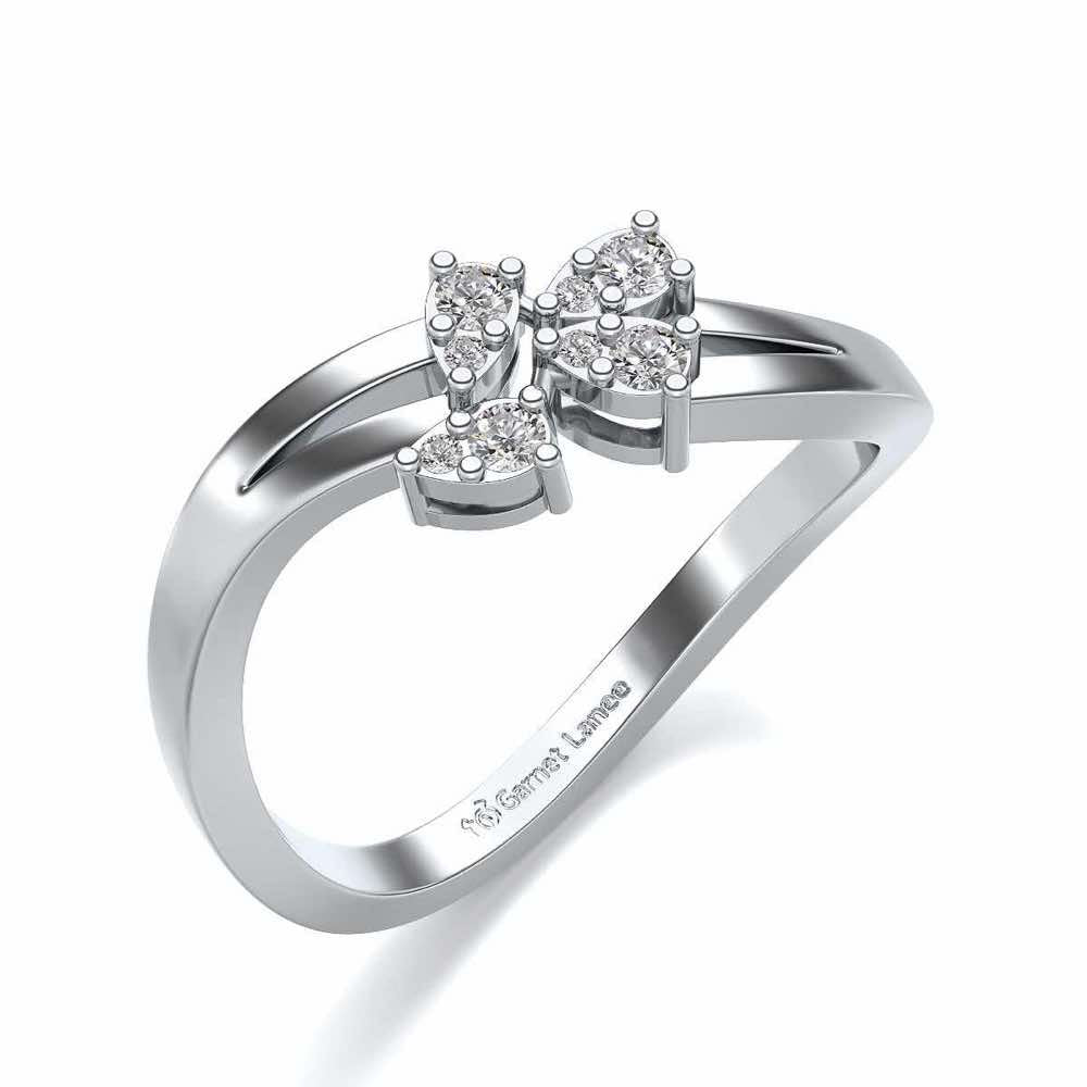 Grace flora Silver Ring - White Gold - Image 1