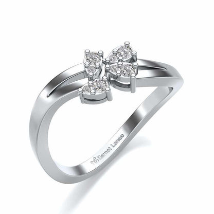 Grace flora Silver Ring - White Gold - Image 1