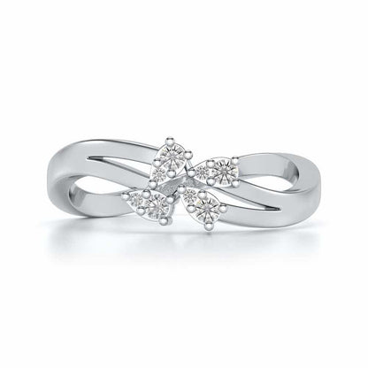 Grace flora Silver Ring - White Gold - Image 4