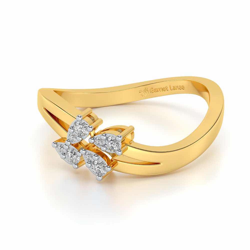 Grace flora Silver Ring - Yellow Gold - Image 2