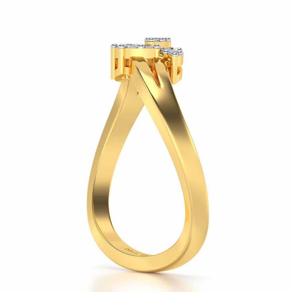 Grace flora Silver Ring - Yellow Gold - Image 3