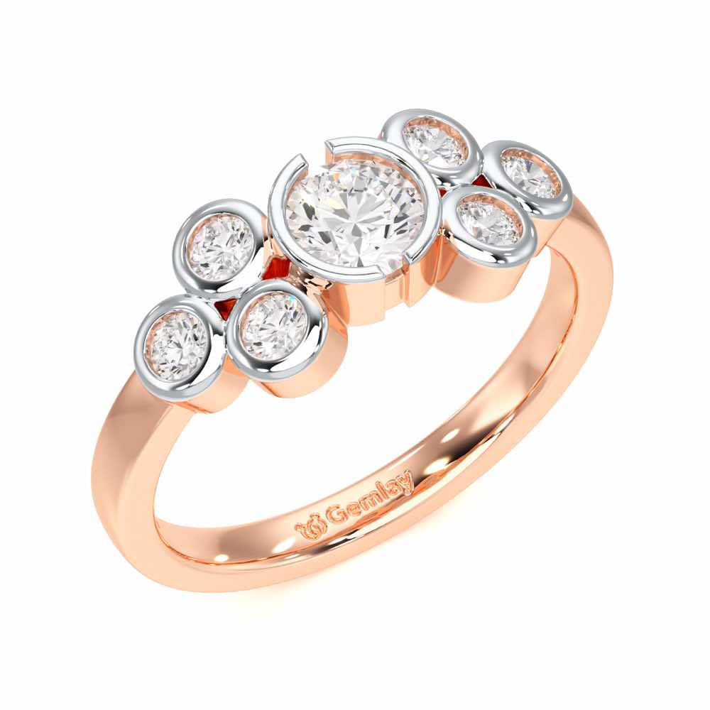 Graceful Aura Solitaire Ring - Rose Gold - Image 1