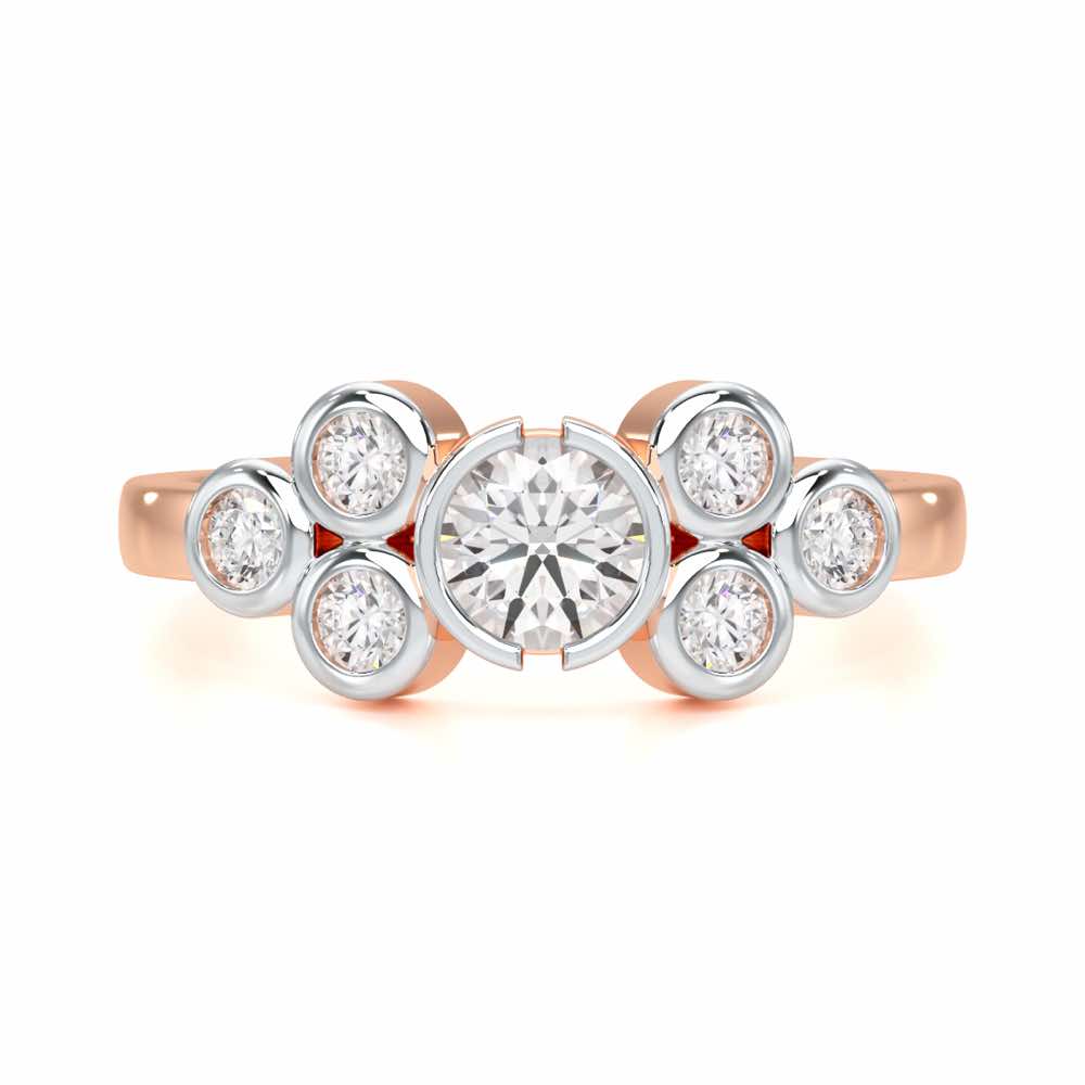 Graceful Aura Solitaire Ring - Rose Gold - Image 4