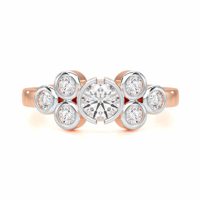 Graceful Aura Solitaire Ring - Rose Gold - Image 4
