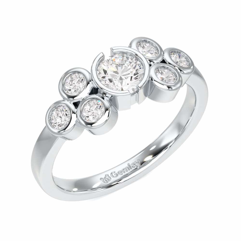 Graceful Aura Solitaire Ring - White Gold - Image 1