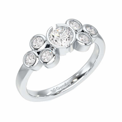 Graceful Aura Solitaire Ring - White Gold - Image 1