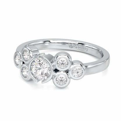Graceful Aura Solitaire Ring - White Gold - Image 2